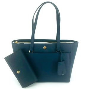 2PCS Tory Burch Robinson Small Tote Wallet Set